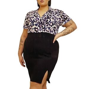Torrid Leopard Print Pencil Skirt Bodycon Dress Size 2